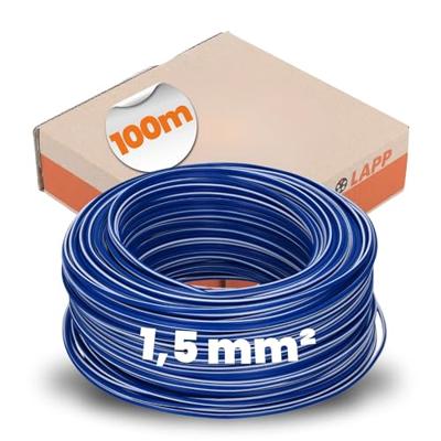 LAPP 4520921/100 Enkele ader H07V-K 1 x 1.5 mm² Donkerblauw-wit 100 m