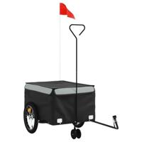 Fietstrailer 45 kg ijzer zwart en grijs - thumbnail