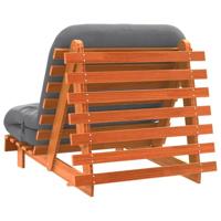 Futon slaapbank met matras 90x206x11 cm grenenhout wasbruin - thumbnail