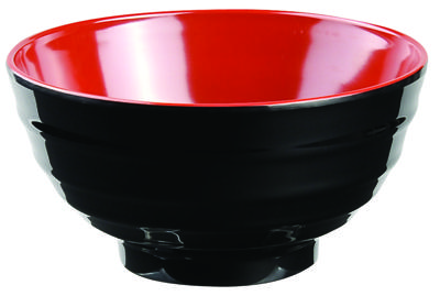 Zwart/Rode Kom - Melamine - 16.5 x 8.5cm