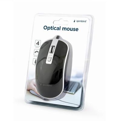 Muis met Kabel en Optische Sensor GEMBIRD MUS-4B-06-BS 1200 DPI (1 Stuks) - thumbnail