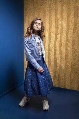 B.Nosy Meisjes rok midi - Stoere stippen en gesmokte boord - Tough stippen