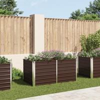 Plantenbak verhoogd 160x80x77 cm gegalvaniseerd staal bruin - thumbnail