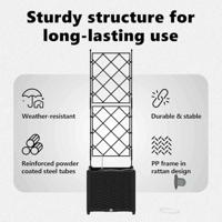 Tuin Bloempot Zwart 40 x 40 x 142 cm Staal - thumbnail