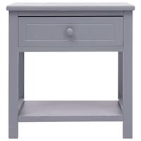 Nachtkastje 2 st 40x29x42 cm paulowniahout grijs - thumbnail