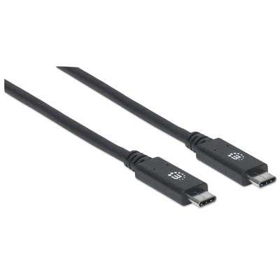 Manhattan USB-kabel USB 3.2 Gen1 (USB 3.0 / USB 3.1 Gen1) USB-C stekker, USB-C stekker 1.00 m Zwart Stekker past op beide manieren 355223 - thumbnail