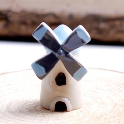 4 PC'S mini cartoon kleine windmolen Cottage decoratie ambachten (blauw)