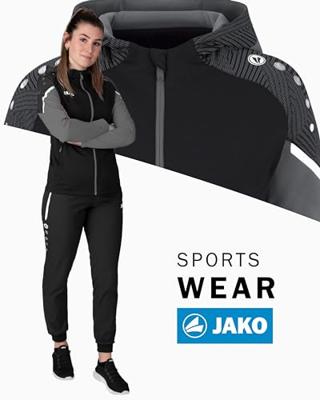 JAKO 6822D Jas Met Kap Performance Dames - Zwart/Antra Light - 44