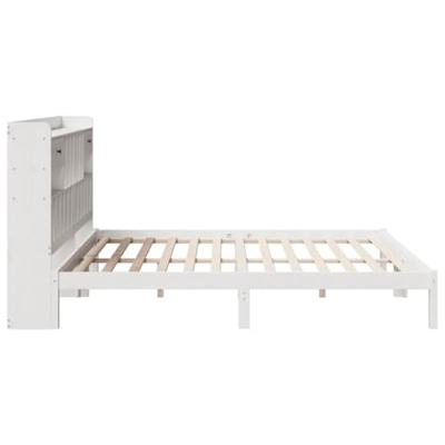 Bed met boekenkast zonder matras grenenhout wit 180x200 cm