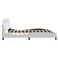 Bedframe "Viana" zonder matras kunstleer wit 200x200 cm - thumbnail