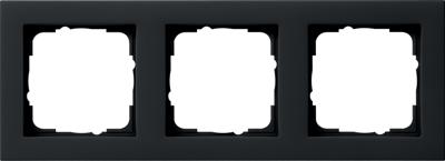 Zwart mat 3 voudig afdekraam Gira E2021309 rechthoekig