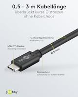 Goobay USB-C - USB-C laadkabel 1m zwart - 9550204 - thumbnail