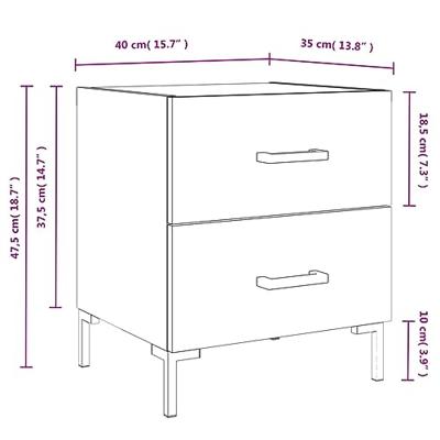 Nachtkastjes 2 st 40x35x47,5 cm bewerkt hout bruin eikenkleur