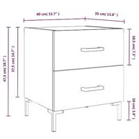 Nachtkastjes 2 st 40x35x47,5 cm bewerkt hout bruin eikenkleur - thumbnail