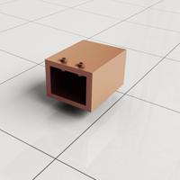 Stabilisatiestang Muurkoppeling Slim Vierkant Geborsteld Koper - thumbnail