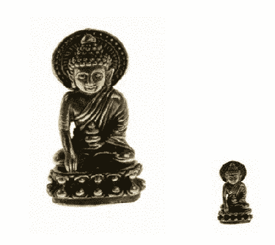 Minibeeldje Boeddha Lang Leven Amitayus Messing - 3,3 cm