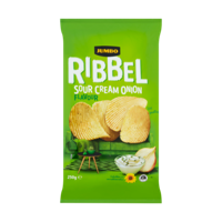 Jumbo Ribbel Sour Cream Onion Chips 250 g - thumbnail