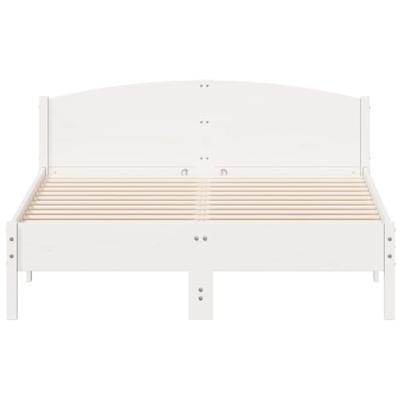 Bedframe zonder matras massief grenenhout wit 150x200 cm