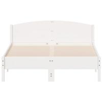 Bedframe zonder matras massief grenenhout wit 150x200 cm - thumbnail