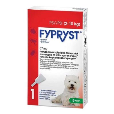 FYPRYST 67mg S (2-10kg) - druppels tegen vlooien en teken voor honden - 1x0,67ml