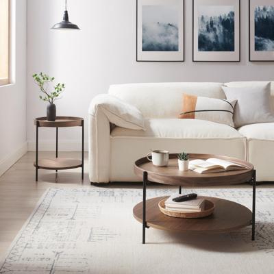 Artistiq Salontafel 'Sylver' set van 2, kleur walnoot