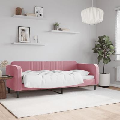Slaapbank 80x200 cm fluweel roze