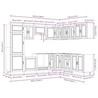 14-delige Keukenkastenset Porto bewerkt hout glanzend wit - thumbnail