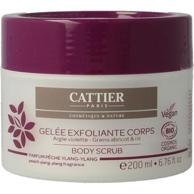 Cattier Body scrub perzik ylang ylang 200 Milliliter