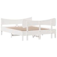 Bedframe zonder matras massief grenenhout wit 135x190 cm - thumbnail