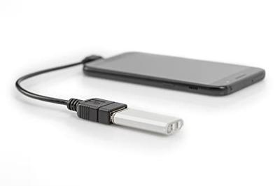 Digitus USB 2.0 Adapter [1x Micro-USB 2.0 B stekker - 1x USB 2.0 bus A] AK-300313-002-S 15.00 cm Rond, Afgeschermd (dubbel), Met OTG-functie