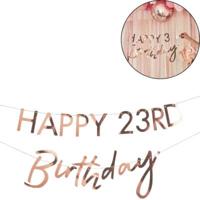 Ginger Ray letterslinger happy birthday roségoudkleurig 3 m | 20 stuks - thumbnail