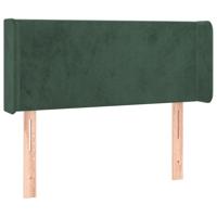 Hoofdbord met randen 83x16x78/88 cm fluweel donkergroen - thumbnail