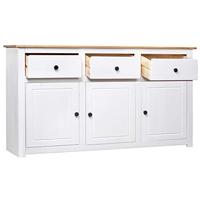 VidaXL Dressoir panama range 135x40x80 cm massief grenenhout wit - thumbnail