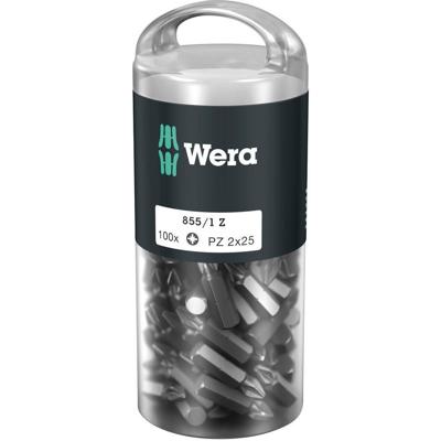 Wera 05072443001 855/1 Z DIY 100 SiS Kruis-bit Aandrijving: 1/4 (6,3 mm) Uitvoering: Kruiskop Pozidriv PZ 1 25 mm