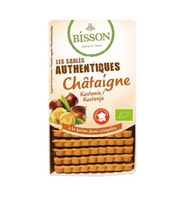 Bisson Authentieke zandkoekjes met kastanje bio 180 Gram Bisson Authentieke zandkoekjes met kastanje bio 180 Gram