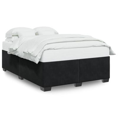 Bedframe zonder matras 160x200 cm fluweel zwart - thumbnail