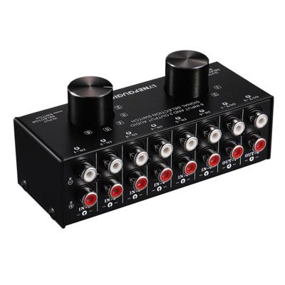 B026 6 ingang 2 uitgang of 2 ingang 6 uitgang audio signaalbron selectie switcher RCA-poort