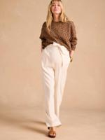 Ruime zwangerschapsbroek ENVIE DE FRAISE van lichte stof met linnen beige - thumbnail