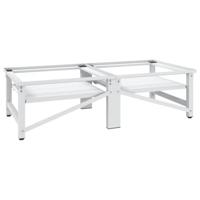 Wasmachine- en drogerverhoger met uittrekbare schappen wit - thumbnail