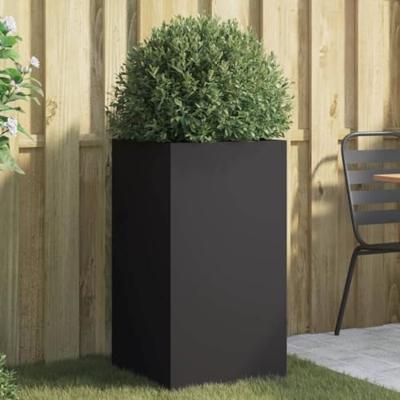 VidaXL Plantenbak 42x38x75 cm staal zwart