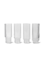 Ferm Living Ripple Longdrinkglazen, set van 4 stuks - Transparant - thumbnail