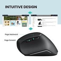 Perixx PERIMICE-804 Ergonomische muis Bluetooth Optisch Zwart 6 Toetsen 1600 dpi Ergonomisch - thumbnail