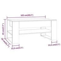 Salontafel 102x55x45 cm bewerkt hout gerookt eikenkleurig - thumbnail
