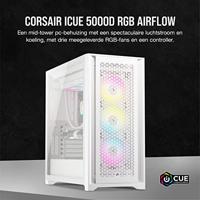 PC Case - Corsair - ICUE 5000D RGB Airflow - Middle Tower - 3 AF120 RGB Elite - White Fans - thumbnail
