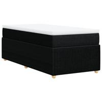 Boxspring met matras stof zwart 140x190 cm - thumbnail