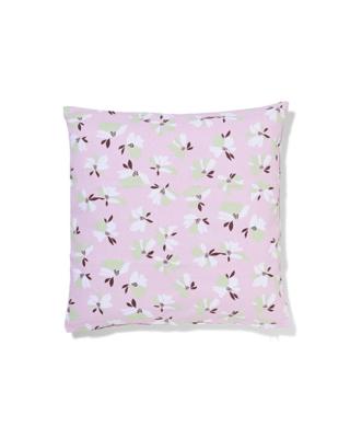 HEMA Kussenhoes 50x50cm katoen bloemen roze (roze)