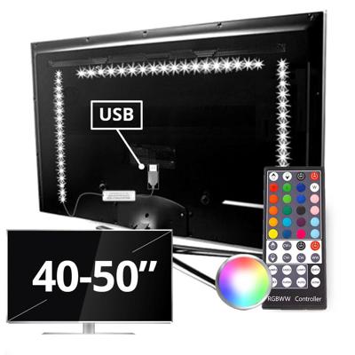 Tv backlight set met 3 RGBWW ledstrips voor tv's 40-50 inch