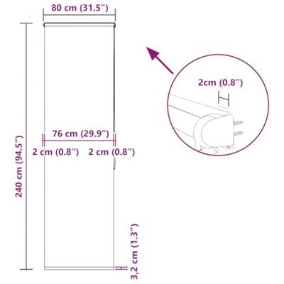 Doucherolgordijn met cassette 80x240 cm stofbreedte 76 cm