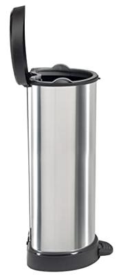 Curver Decobin Pedaalemmer Ovaal 40L Zilver/Zwart