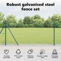 VidaXL Afrasteringspaal groen 25 x 1 m (36 mm gaas) staal - thumbnail